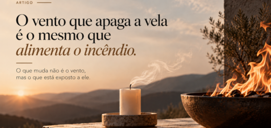 O vento que apaga a vela é o mesmo que alimenta o incêndio.